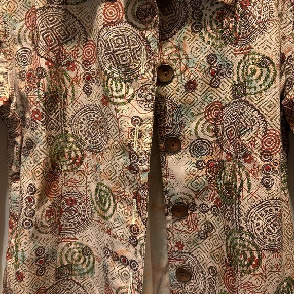 Lifestyle Lightweight jacket with beads, gold sparkles wood buttons size PS /K-5 - Picture 2 of 6